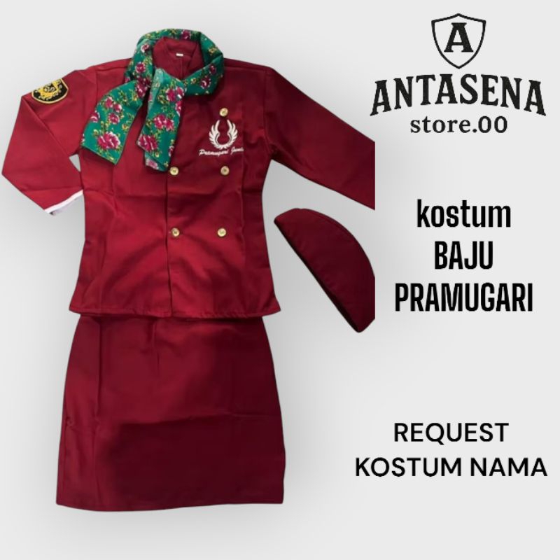 KOSTUM PRAMUGARI ANAK MARON (ROK PENDEK)BAJU PRAMUGARI ANAK MARONMARONBAJU ANAK PRAMUGARI WARNA MARO