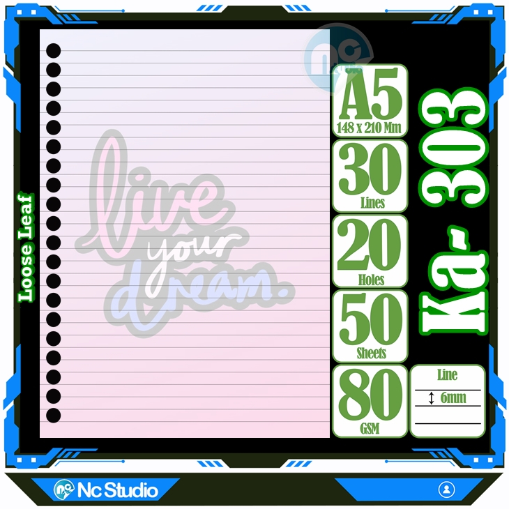 

Kertas Binder A5 Loose Leaf Polos putih Kata motipasi semangat sukses diri positif positip y Karakter Cute Anime Lucu Love Pink Cewe Isi 50 Lembar Vol 1