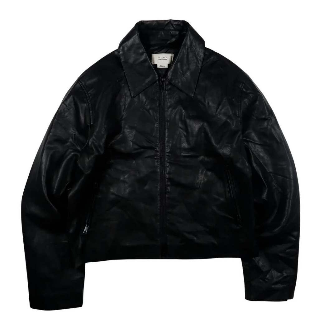 Leather Boxy Crop Jacket