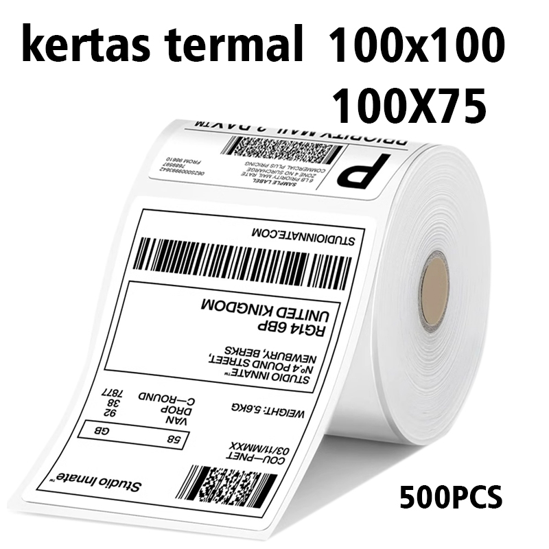 

Kertas Thermal Ukuran Kecil Isi 500 label Kertas tidak luntur Lem kuat Murah