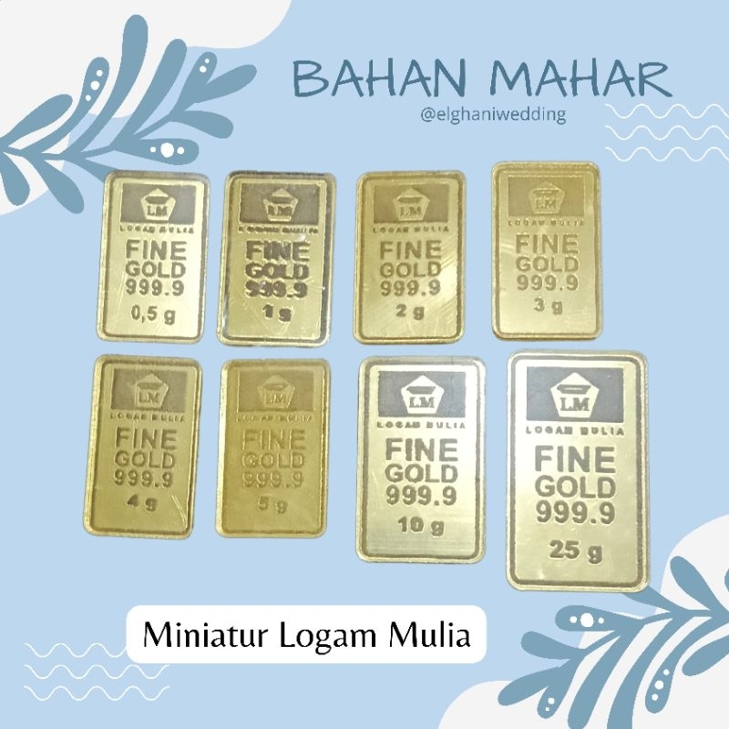 elghaniwedding - Miniatur Logam Mulia - Miniatur Logam Mulia Mahar - Replika Logam Mulia - Replika e