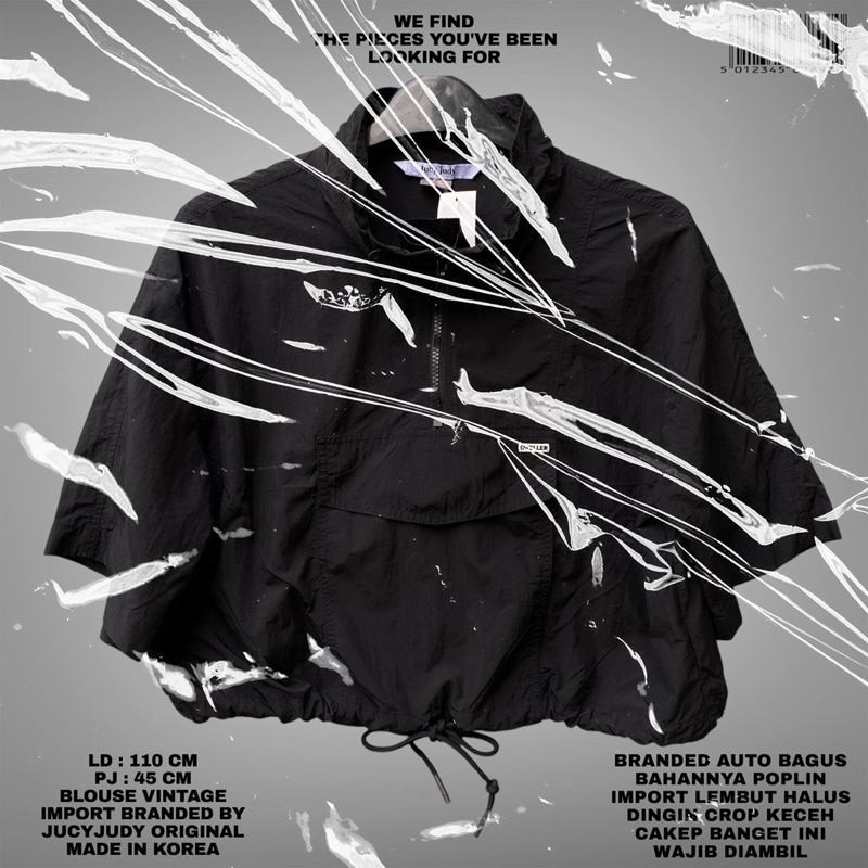 JUCY JUDY ORIGINAL/KOREAN TOP/KEMEJA BLOUSE IMPORT PREMIUM/CROP KEMEJA/ATASAN CROP HITAM/KEMEJA BLOU