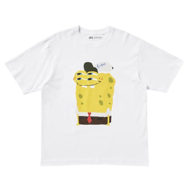 Kaos Uniqlo X Spongebob | Tee T-Shirt UT 2024 Kode 01 - Putih