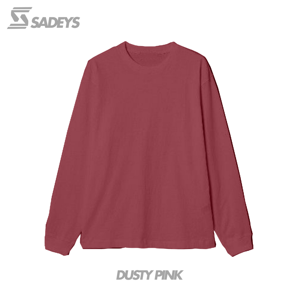 Sadeys Tshirt Dusty Pink | Kaos Polos Cotton Combed 24s Lengan Panjang RIB