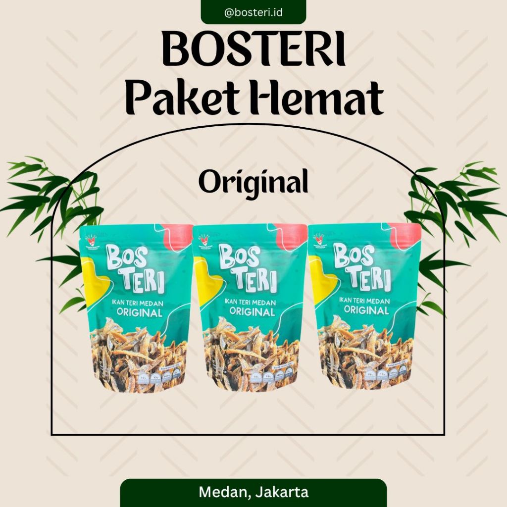 

BOS TERI Ikan Teri Medan Paket Hemat Variant 3in1 Rasa Original
