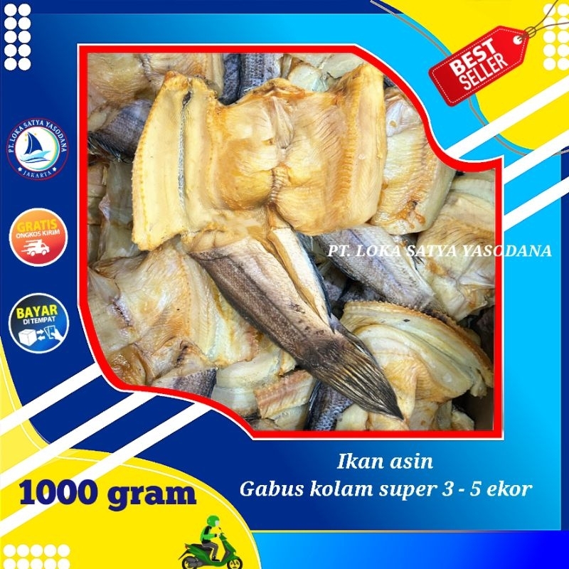 

ikan asin gabus kolam super 1000gram / 1 kg