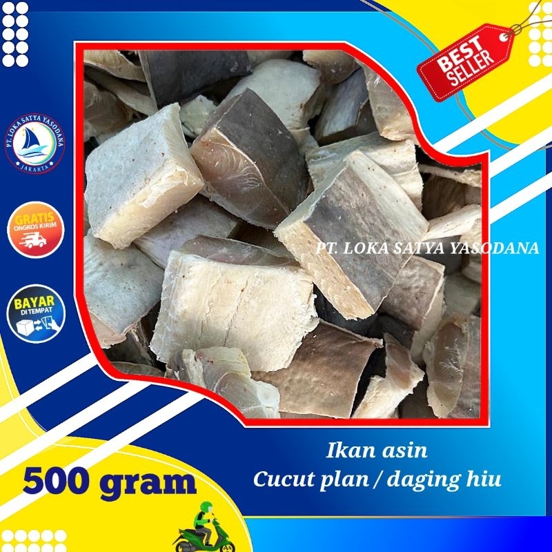 ikan asin cucut plan / daging hiu super 500gram