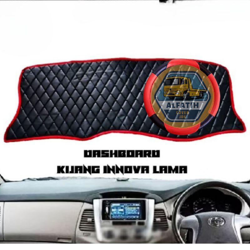Alas / Cover Dashboard+Sarung Stir Kulit Sintetis Kijang Inova lama Motif Wajik