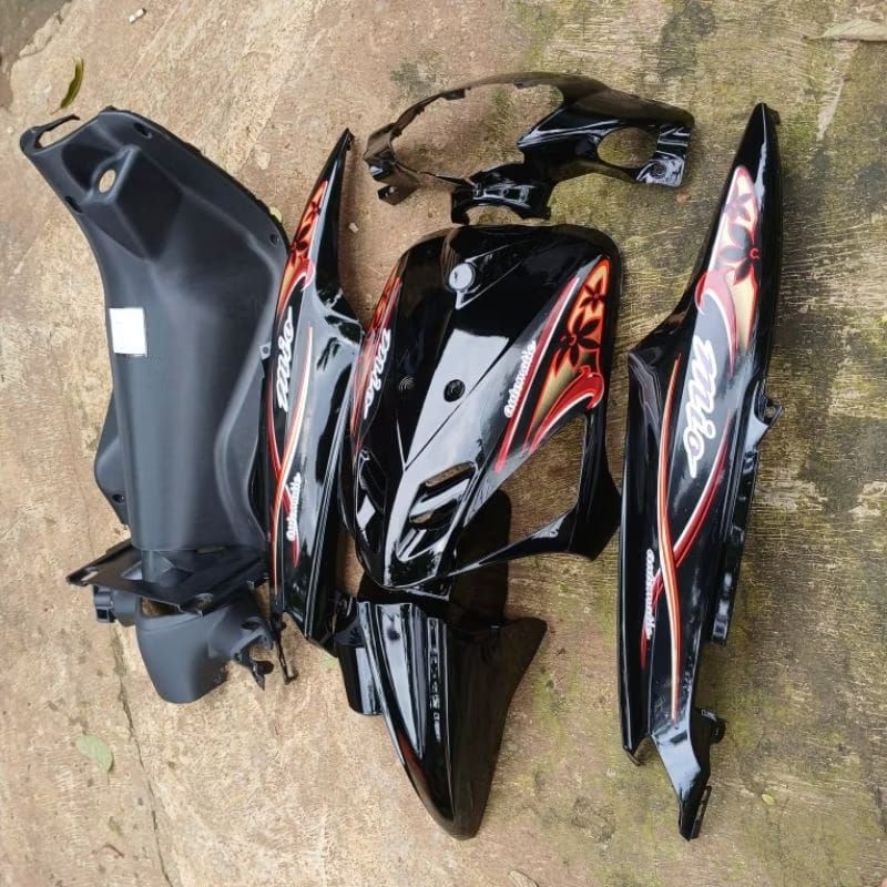 Cover full body halus mio sporty plus dek kunci/fullset body halus mio sporty hitam