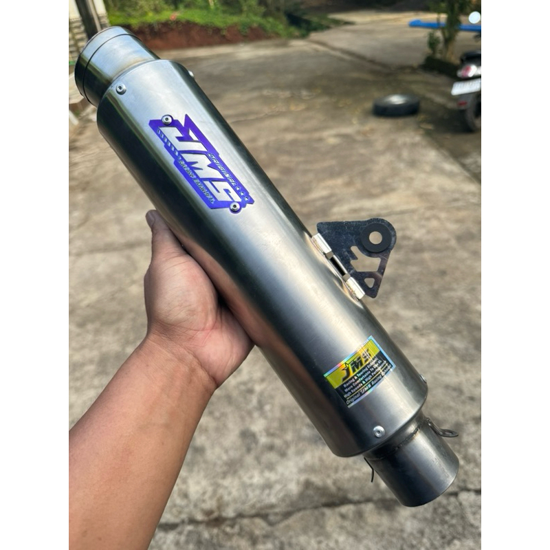 SLINCER  KNALPOT JMS ORIGINAL TYPE R9 EMBLEM BLUE FRE PER 2