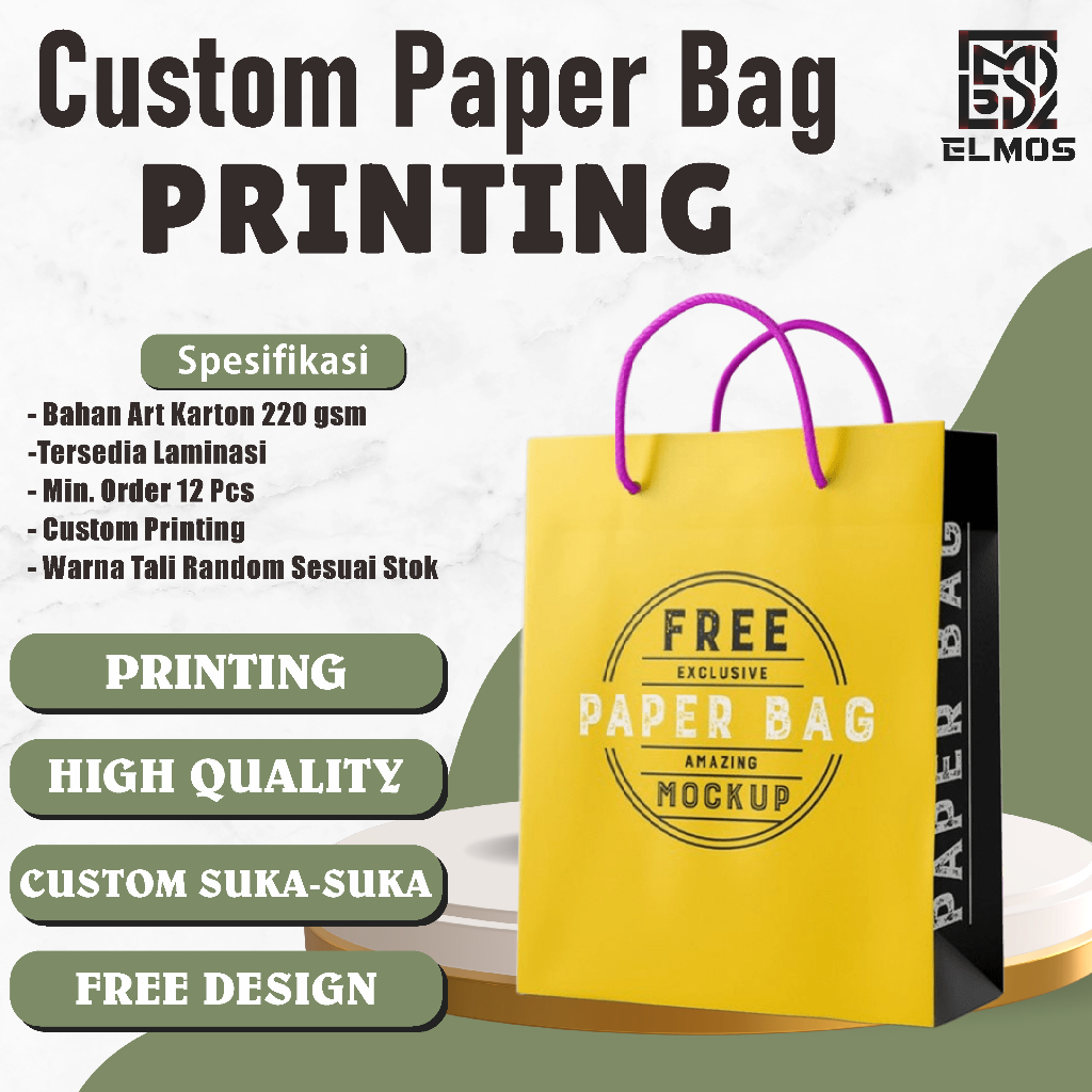 

Paper Bag Custom BIG Size Cetak Full Print | Custom Paper Bag Suka-Suka Termurah Laminasi/ PaperBag Kosmetik/ Paper Bag Souvenir