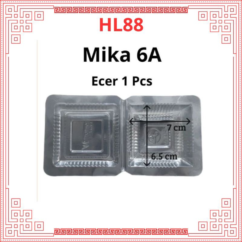 HL88 (Ecer) Mika Kotak Plastik Jajanan Pasar Kue Mini 6A