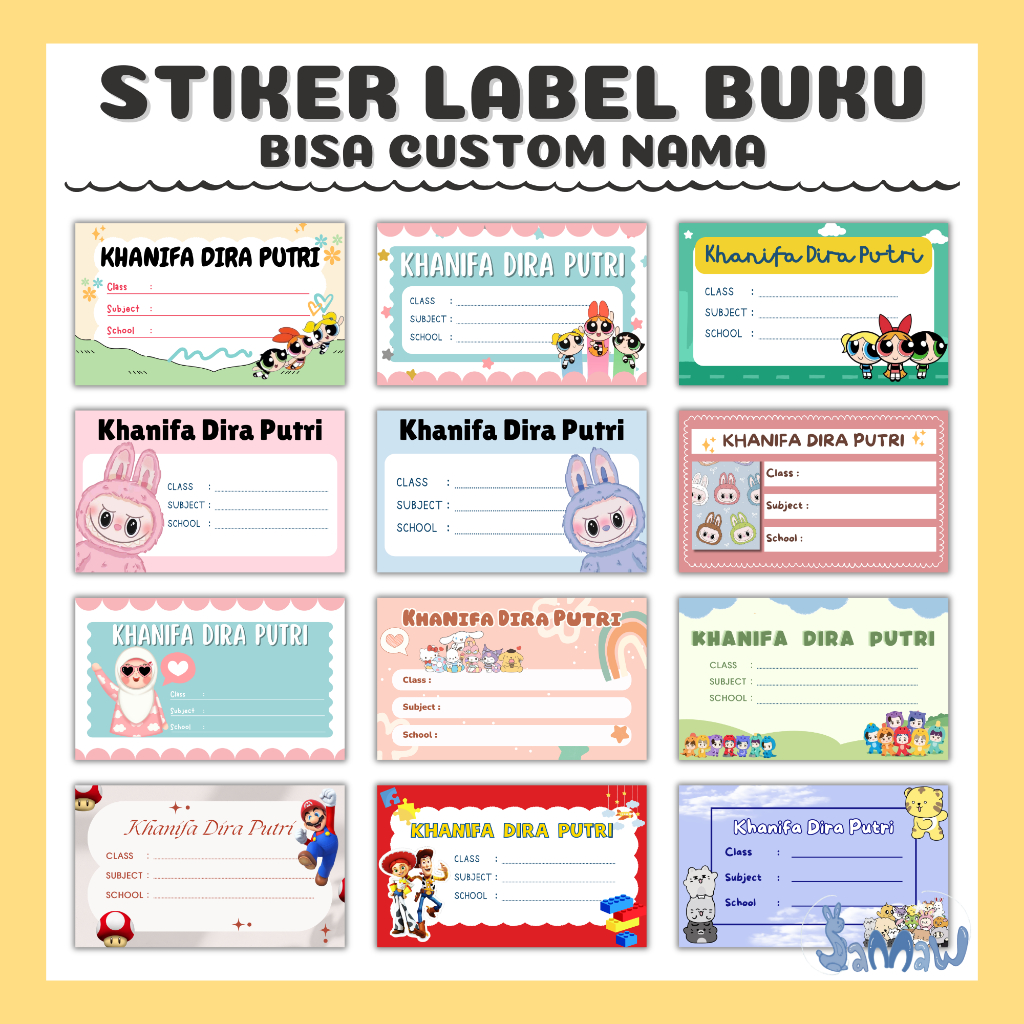 

Stiker Label Buku | Sticker Mata Pelajaran Sekolah | Stiker Buku | Stiker Nama Custom