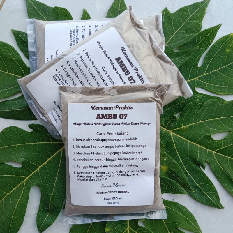 

Bubuk Lempung/Ampo Penghilang Rasa Pahit Daun Pepaya 250gram