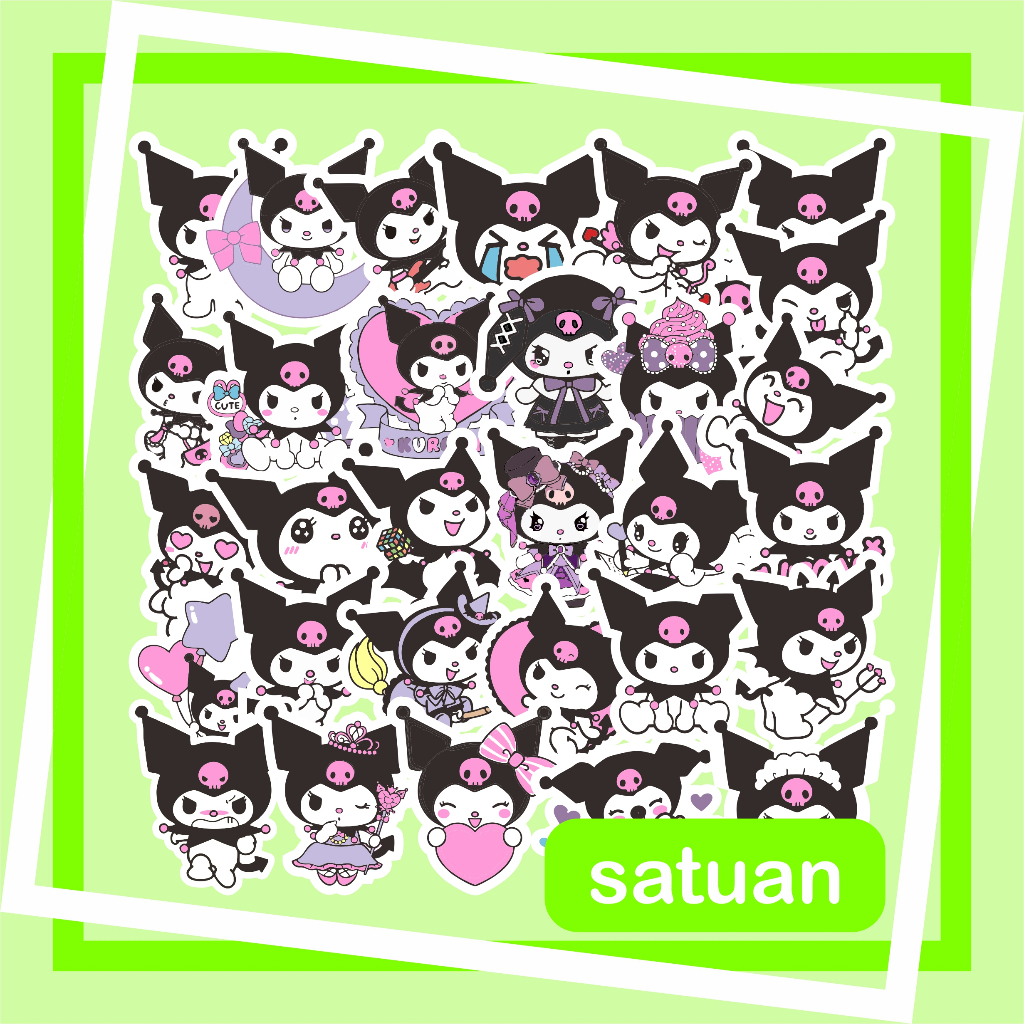 

(1 pc) Stiker Kuromi | sticker sanrio hitam waterproof anti tahan air tumblr botol minum helm motor