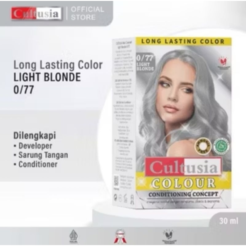 pewarna rambut cultusia light blonde/putih longlasting color cream