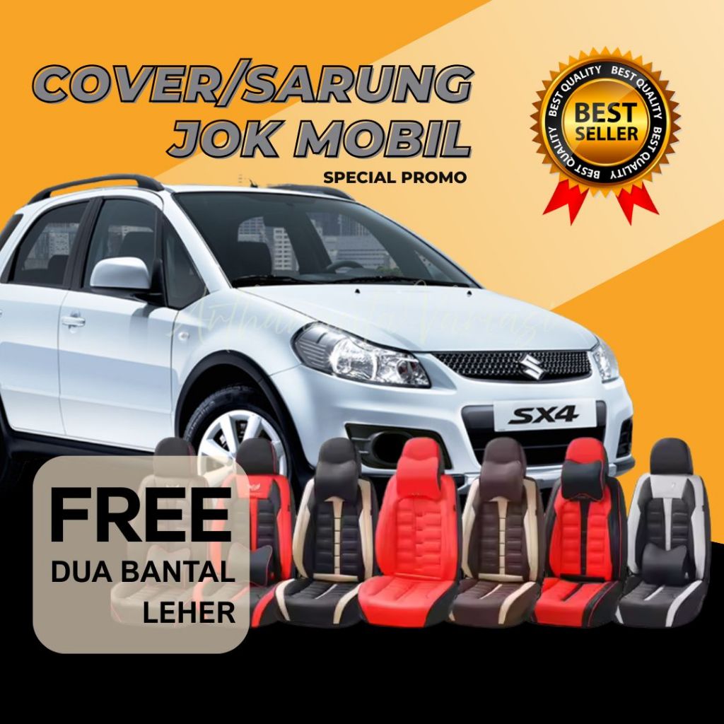 Cover Jok Mobil Suzuki X-Over/S-X4 Fullset baris free 2 bantal leher