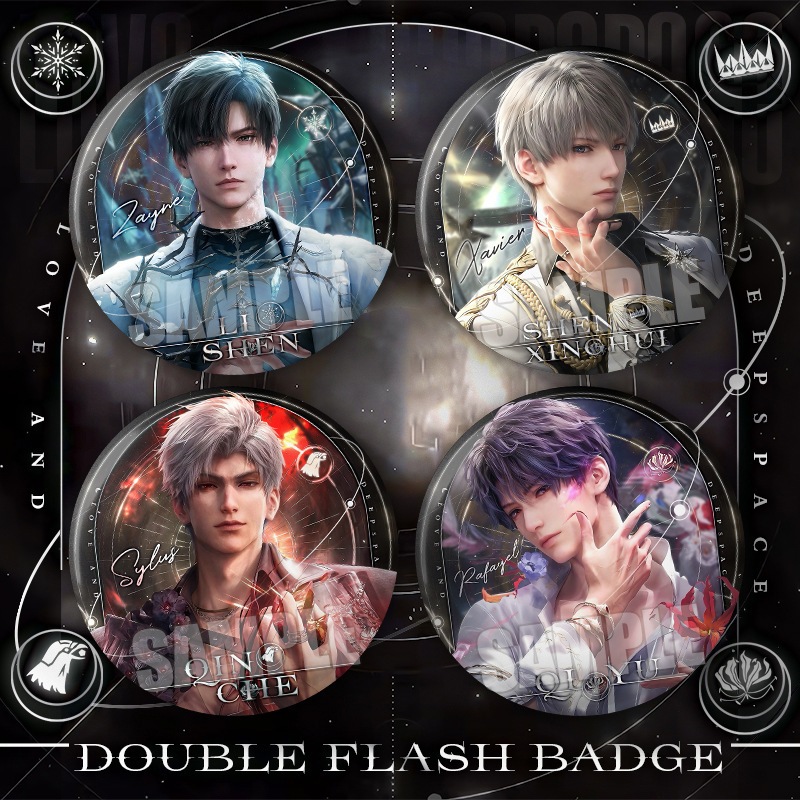 [ICEWAY] Pin Badge Love and Deepspace Xavier Zayne Rafayel Sylus Caleb Memories Card