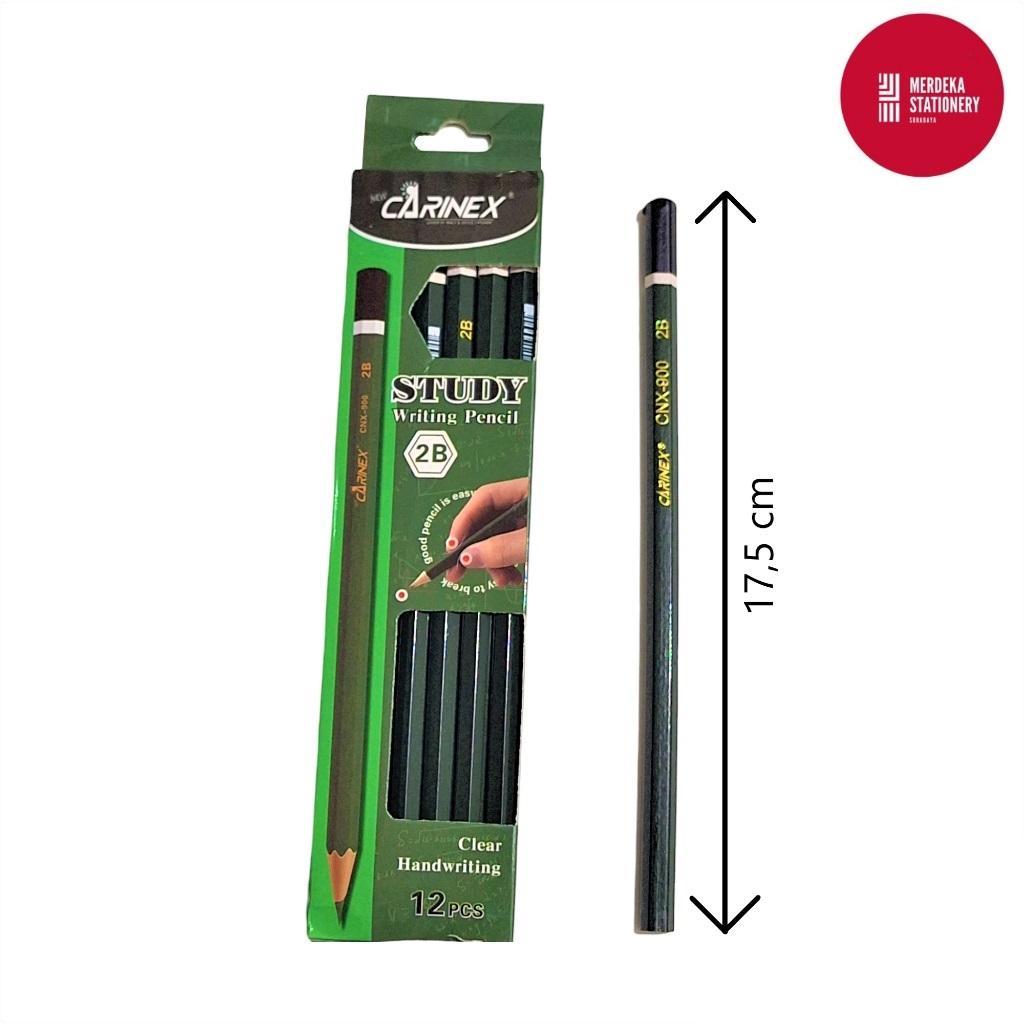 

Pensil/Pencil Batang Ujian/Ulangan 2B Carinex Hijau CNX-900 For Computer Panjang 17,5 cm/per pcs