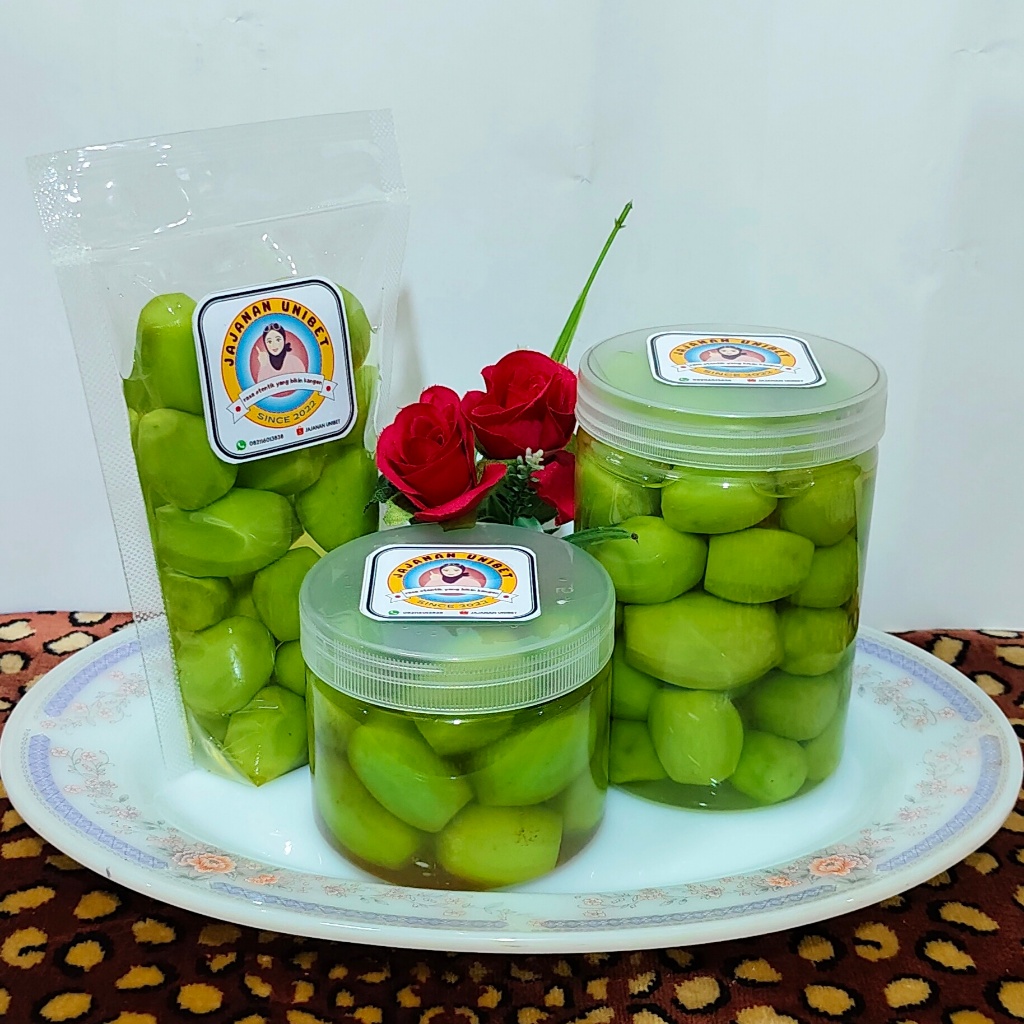 

Manisan / Asinan Buah Kedondong Kemasan 500g & 250g original pedas segar UNIBET asli Cianjur