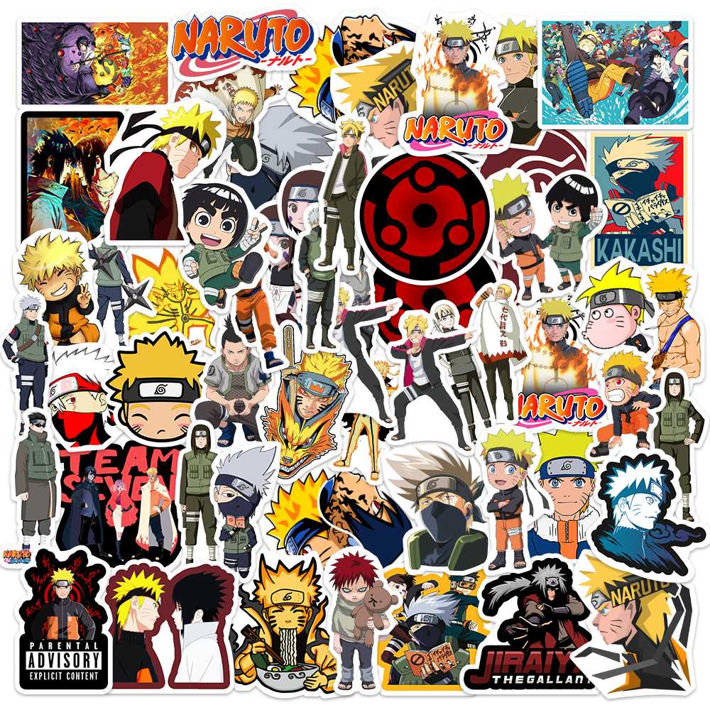 

50pcs Naruto Stiker Waterproof untuk Motor Helm Buku Journal Koper Casing Laptop Botol Minum Hadiah Anak