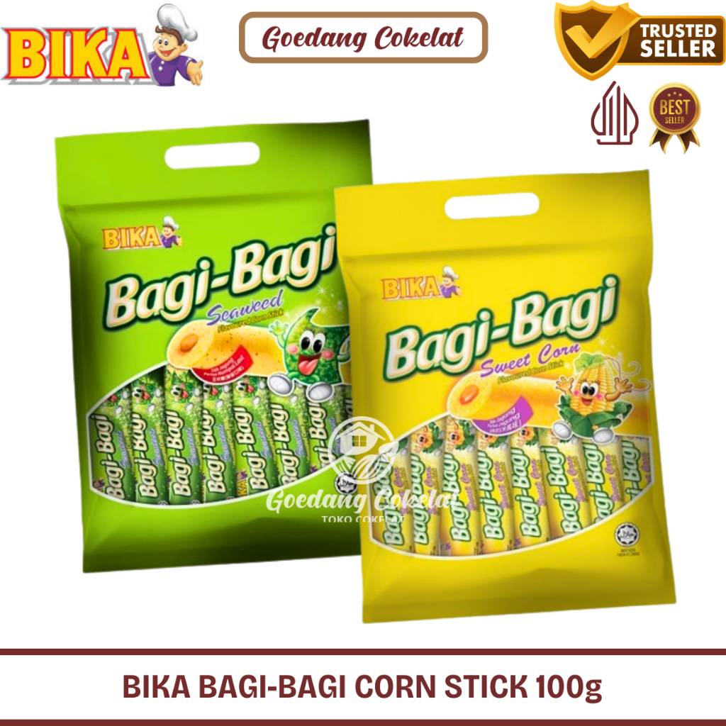 

READY STOCK Bika Bagi - Bagi Sweet Seaweed Corn Stick 100g Snack Ringan Malaysia Bentuk Stick Jagung