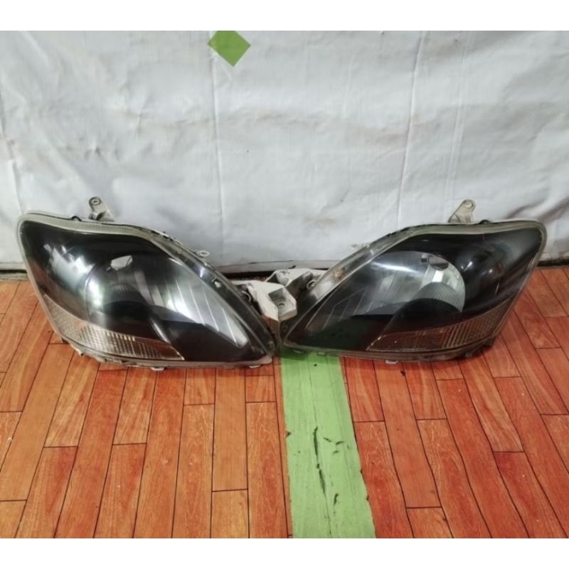 headlamp lampu depan toyota vios gen 2 tahun 2008 - 2010 black smoke cocok untuk custom original sec