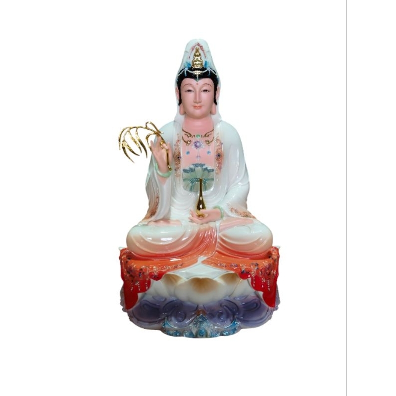 Patung Dewi Kwan im/kwan im/guan yin-sledang -merah-Mamer-12inch
