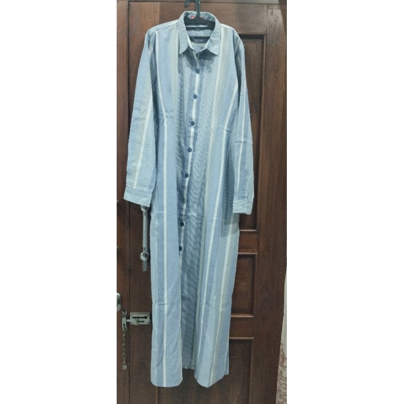 preloved dress/gamis merk Graphis size L warna baby blue,"booked by Plo"