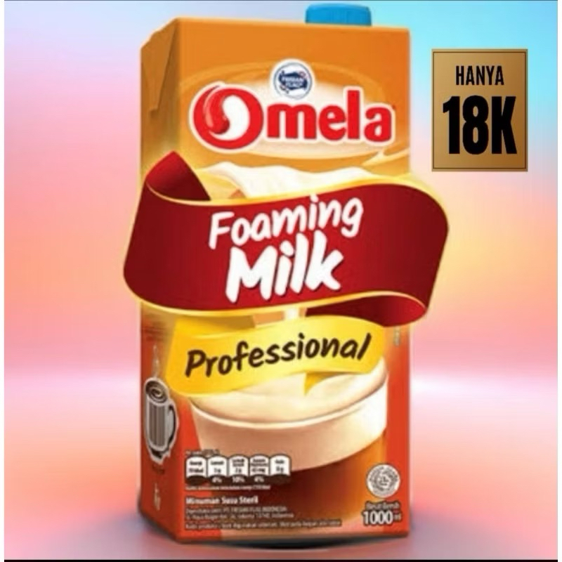 UHT Omela 1 Liter, Susu Omela Foaming Milk (1 KARDUS LEBIH MURAH)