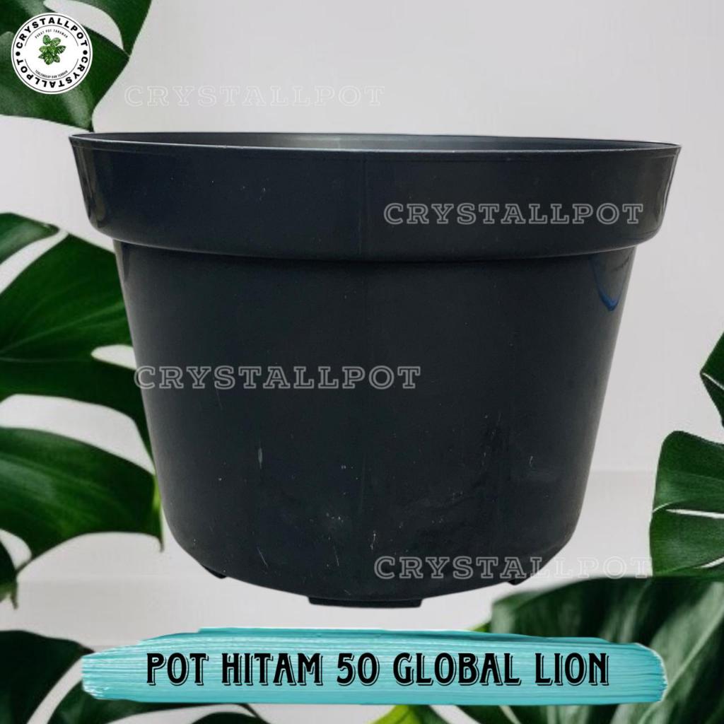 Pot Bunga Tanaman Plastik Hitam Global Lion Kembang 50 Polos - GL KEMBANG 50 POLOS