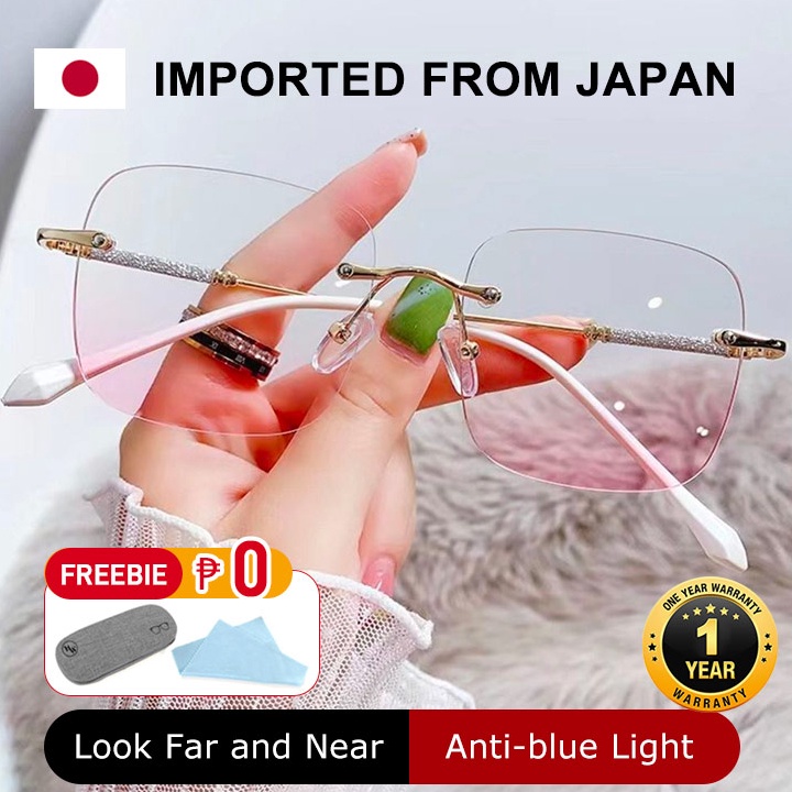 55CHEKOUT HWFrameless kacamata baca wanita kacamata plus wanita kacamata baca dan jalan wanita e Waj