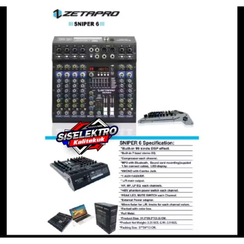 mixer Zetapro sniper 6 mixer 6 Chanel zetapro sniper6