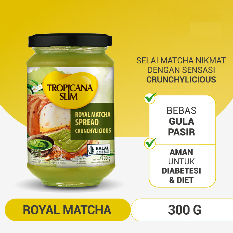 

Tropicana Slim Royal Matcha Spread 300g - Selai Matcha Bebas Gula Pasir