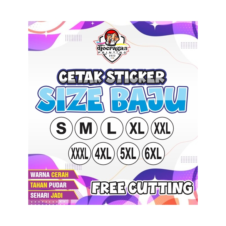 

STICKER SIZE DASAR PUTIH PANAJNG UKURAN XS-6XL