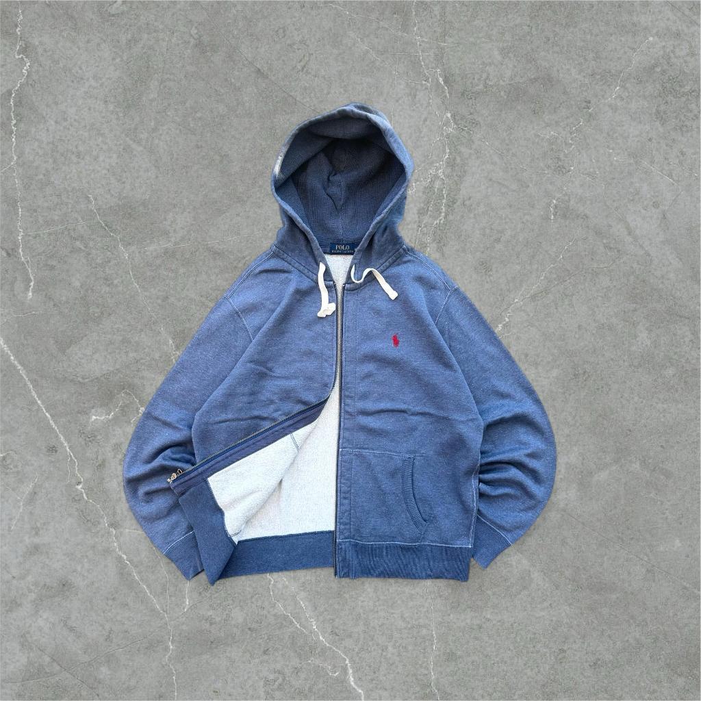 Jaket Zipp Hoodie Polo Ralph Lauren Navy Jeans Colour