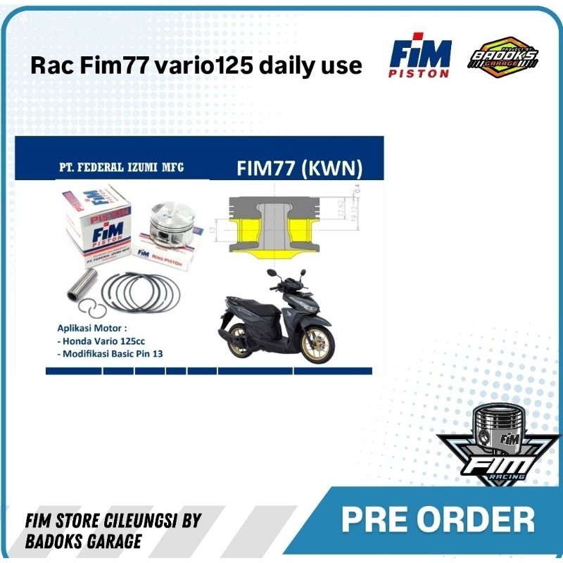 Piston fim vario 125 RAC FIM77 Daily use