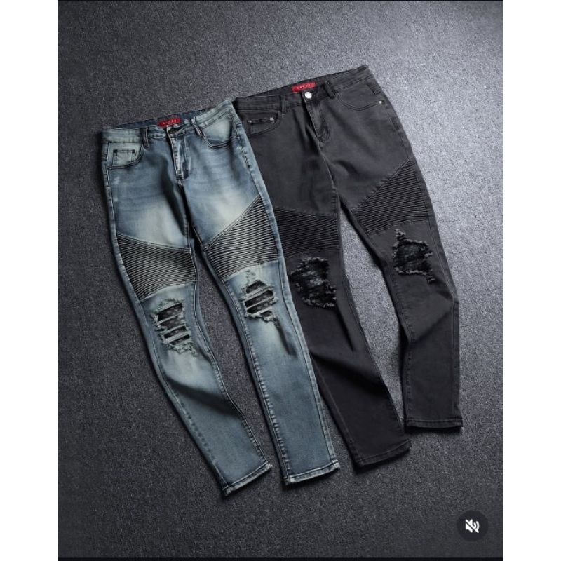 RUCAS CLASSIC BIKER PYTHON JEANS/CELANA RUCAS