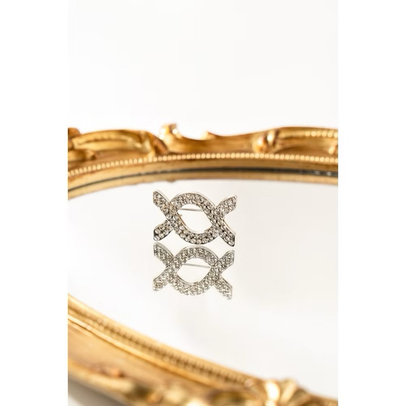 [NEW] Original Wearing Klamby Alice Brooch Silver Mono WK BS Rare Item