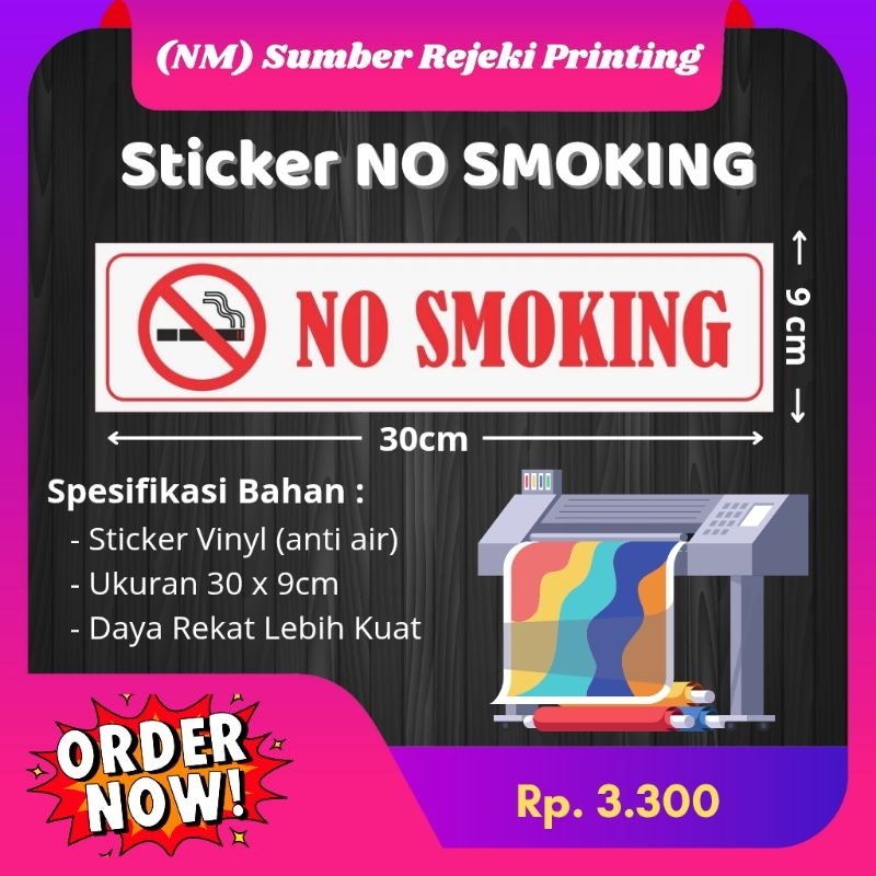 

Sticker Sign NO SMOKING 30X9 CM
