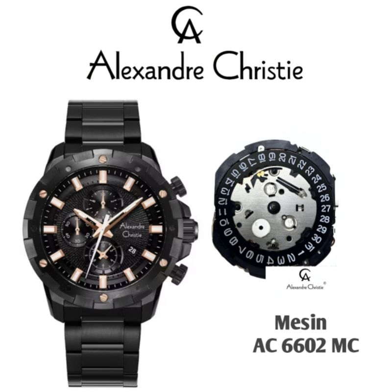 Mesin Jam Tangan Alexandre Christie Type AC 6602 MC Original
