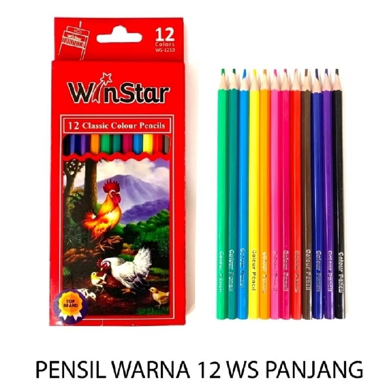 

Pencil Warna Panjang 1 set 12 warna merk Winstar