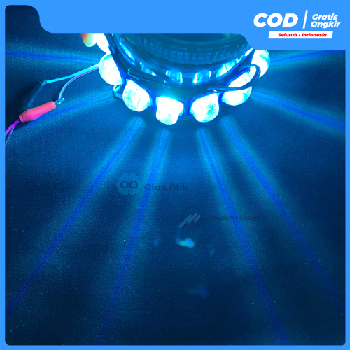 Paket 2 Pcs Lampu Led Cob Crystal+Modul Kedip Blitz Pesawat12V/24V Lampu Variasi Mobil,Truk,Bus Dll