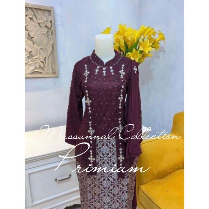 Kebaya Kutubaru Brukat//Kutubaru Hijab Salendang//kebaya Wisuda//Kebaya Modern//Kebaya Pesta