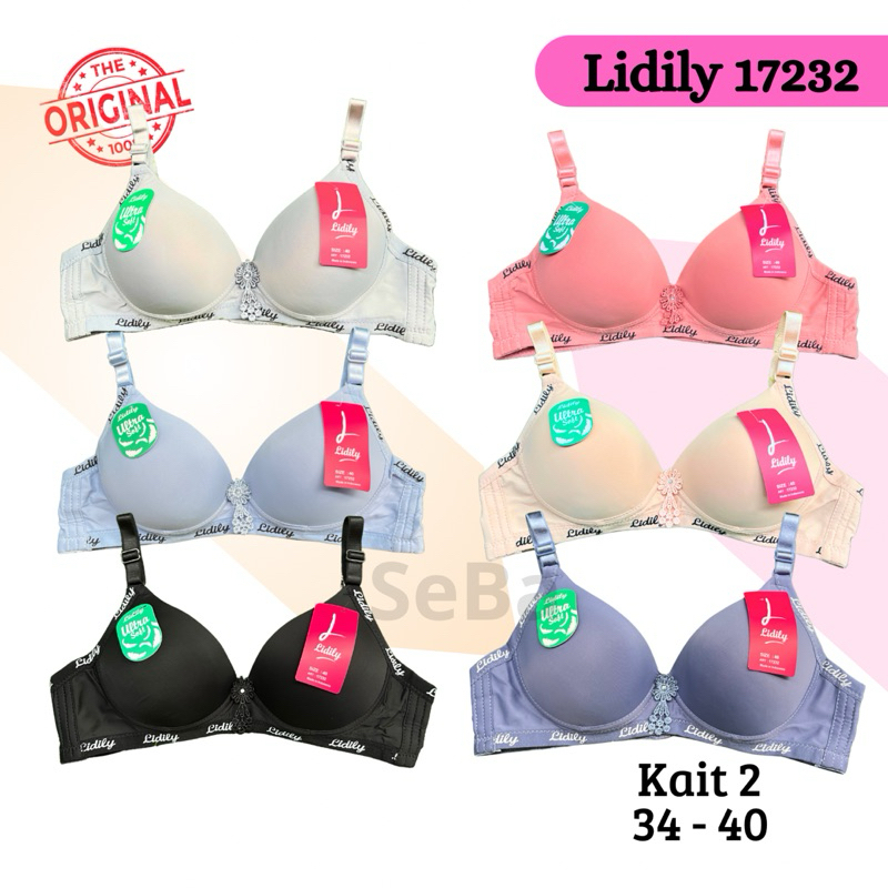 Bra Lidily Casual Cup A-B / Bh Busa Tipis Lidily Elastis Cup Kecil Tanpa Kawat Kait 2 / BH LD 17232