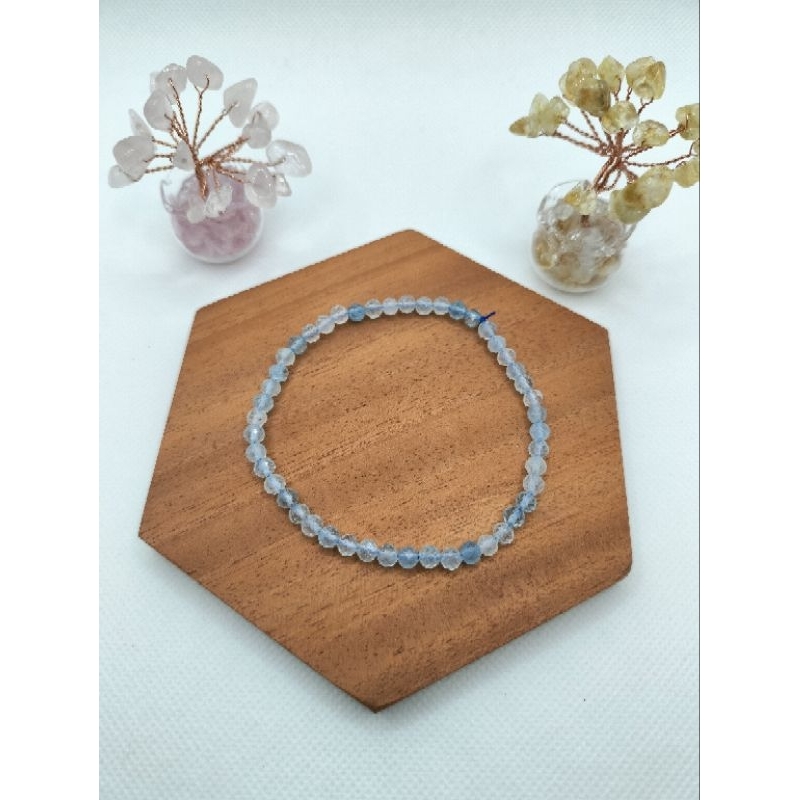 Gelang Batu Aquamarine Cutting 4 mm