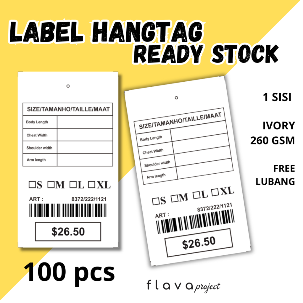 

hantag polos readystok - hangtag thrift _ tag label - label merk - bandrol harga - thrift label