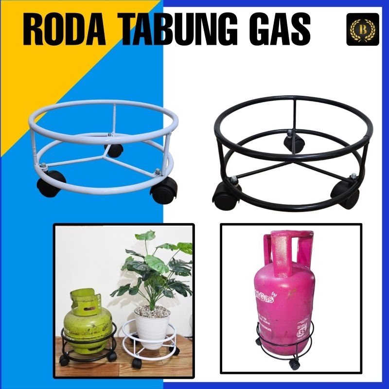 Rak tabung gas alas roda tabung gas alas roda galon besi rak pot bunga rak besi anti karat