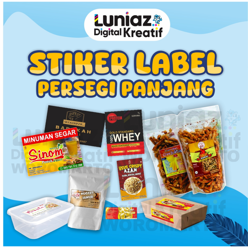 CETAK STIKER SEGEL LABEL KEMASAN PERSEGI PANJANG | CETAK STIKER LABEL 8CM