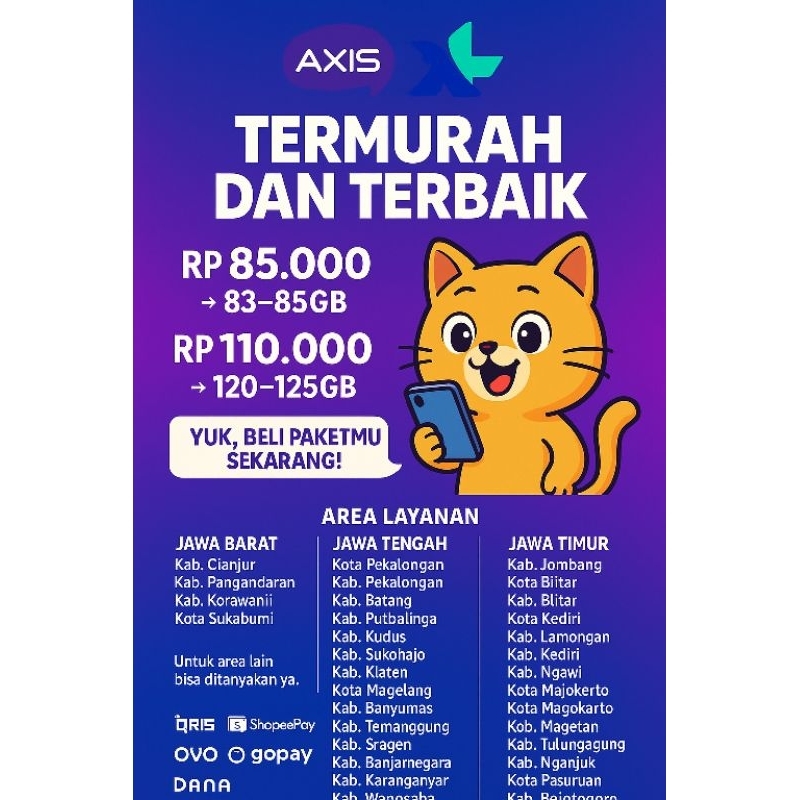 Axis XL murah berkualitas 125GB